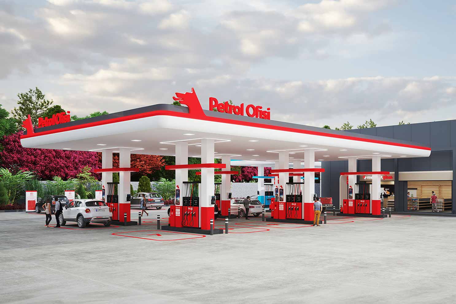 Petrol Ofisi istasyon render